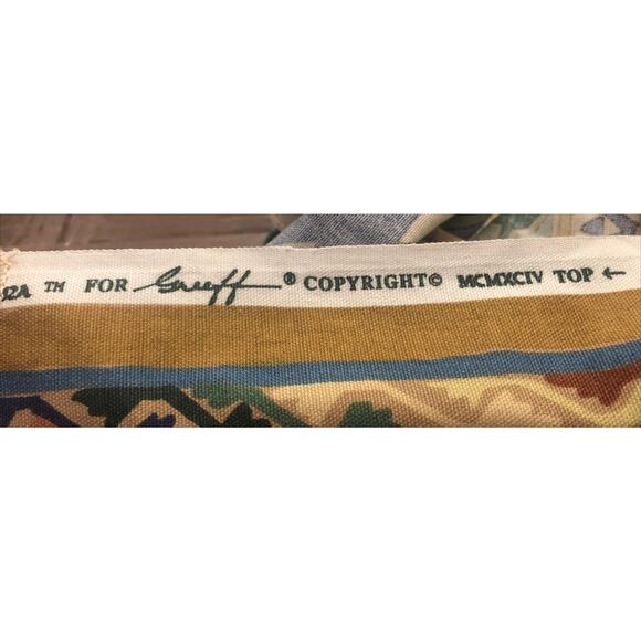 Western Fabric Remnant Anatolla From Trade Routes Aztec Design Printed In USA - Picture 2 of 3